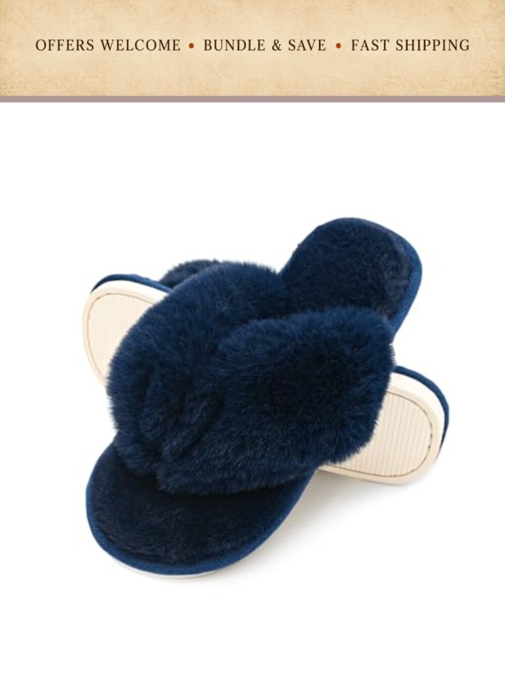 Faux Rabbit Hair Fuzzy Open Toe Plush Thong Slippers Memory Foam